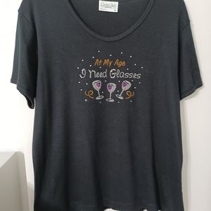 Cactus Bay XL wine t shirt black